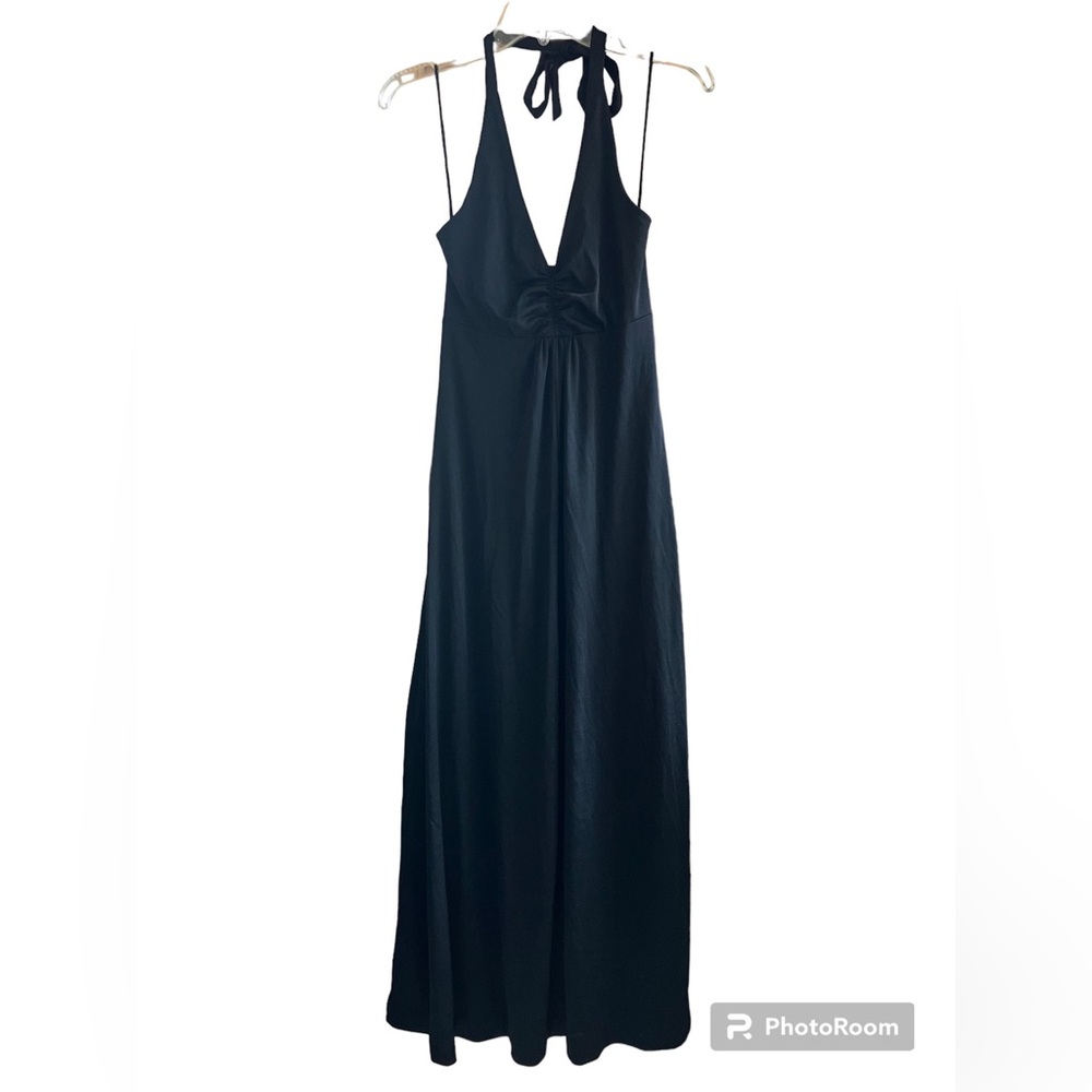 Vintage Black Long halter Dress